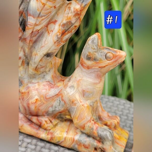 Crazy Lace Agate Nine-Tail Fox - Picture 10 of 14